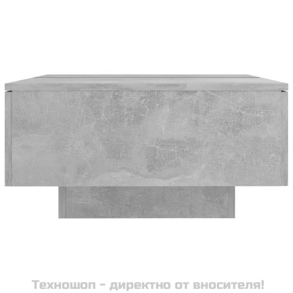 Маса за кафе, бетонно сива, 90x60x31 см, инженерно дърво