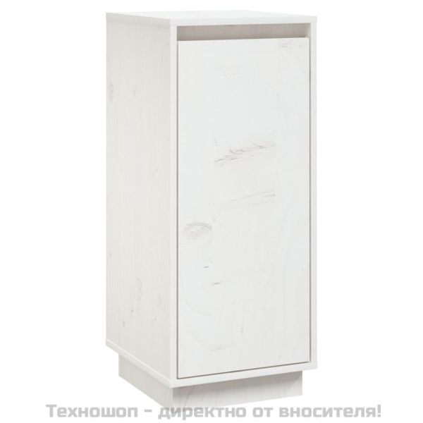 Сайдборд, бял, 31,5x34x75 см, бор масив