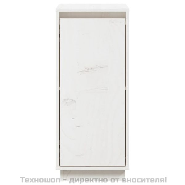 Сайдборд, бял, 31,5x34x75 см, бор масив