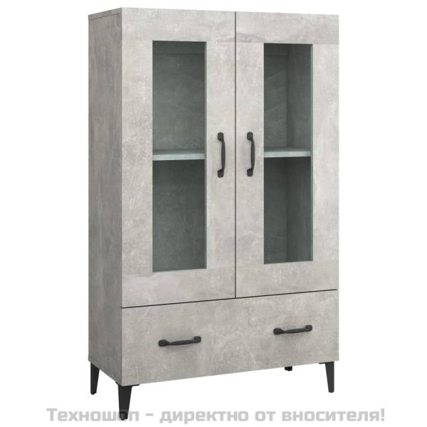 Висок шкаф, бетонно сив, 70x31x115 см, инженерно дърво