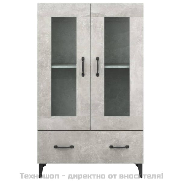 Висок шкаф, бетонно сив, 70x31x115 см, инженерно дърво