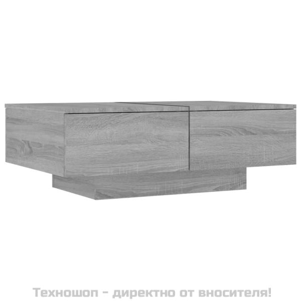 Кафе маса, сив сонома, 90x60x31 см, инженерно дърво