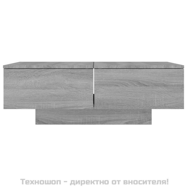 Кафе маса, сив сонома, 90x60x31 см, инженерно дърво