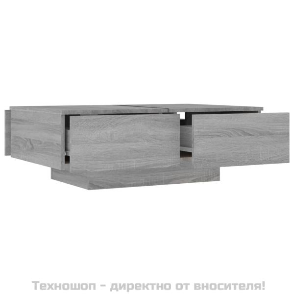 Кафе маса, сив сонома, 90x60x31 см, инженерно дърво