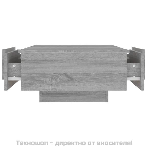 Кафе маса, сив сонома, 90x60x31 см, инженерно дърво