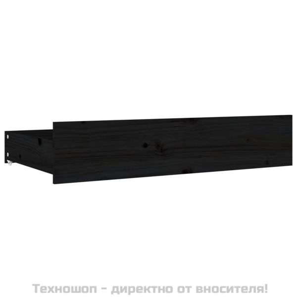 Чекмеджета за легло, 4 бр,Черен, бор масив
