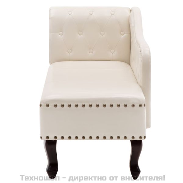 Кушетка, кремавобяла, изкуствена кожа