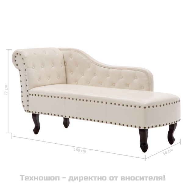 Кушетка, кремавобяла, изкуствена кожа