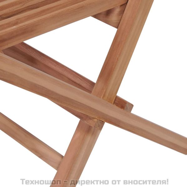 Сгъваеми градински столове, 4 бр, тиково дърво масив