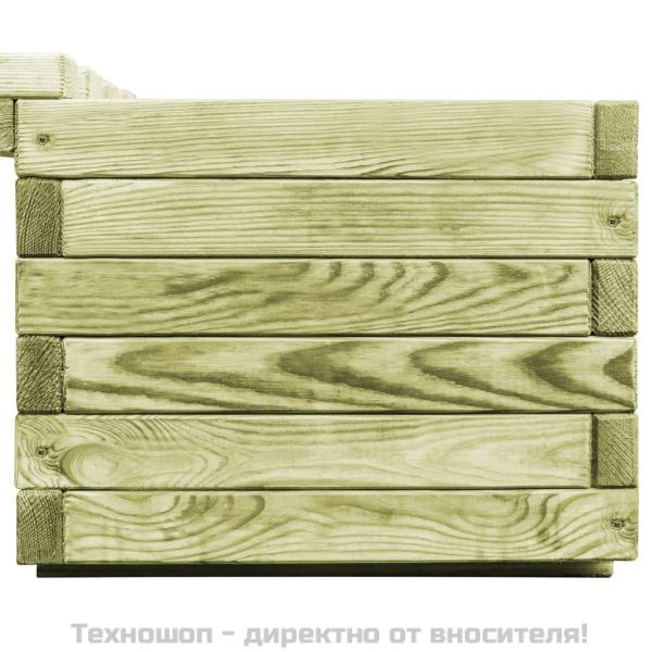 Градинска пейка със саксии, импрегнирана борова дървесина