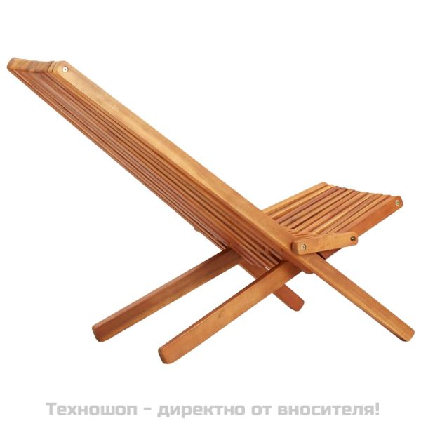 Сгъваеми градински шезлонги, 2 бр, акация масив