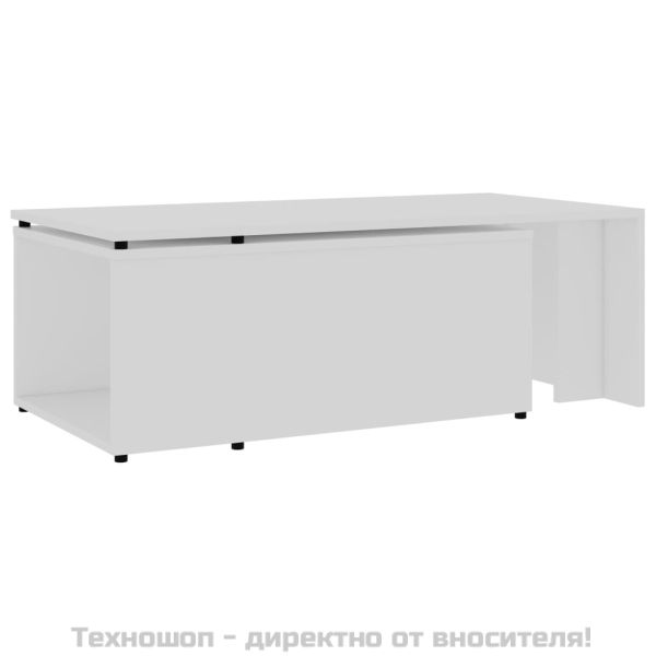 Маса за кафе, бяла, 150x50x35 см, инженерно дърво