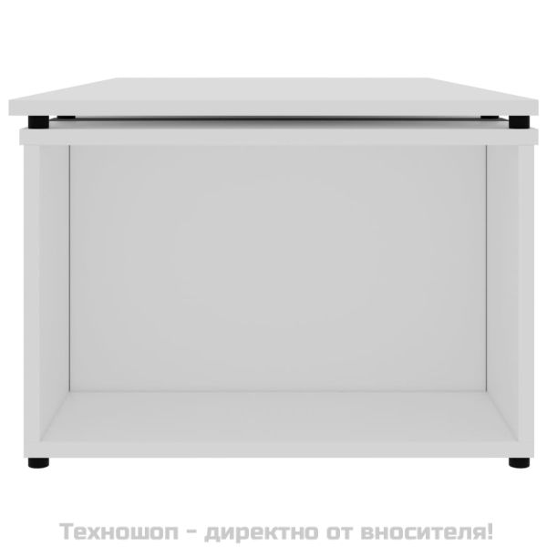 Маса за кафе, бяла, 150x50x35 см, инженерно дърво