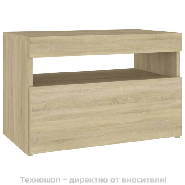 ТВ шкаф с LED осветление, дъб сонома, 60x35x40 см