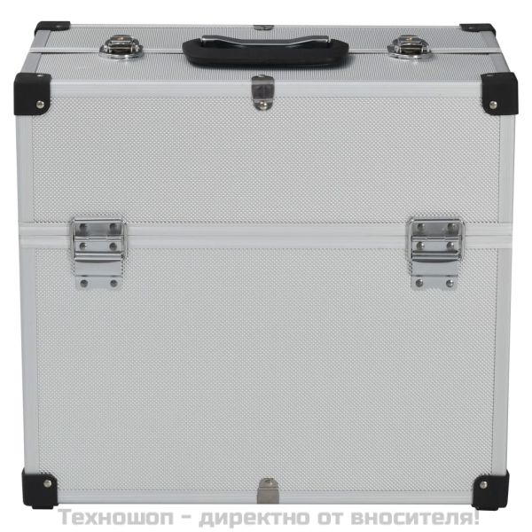 Куфар за инструменти 38x22,5x34 см сребрист алуминий