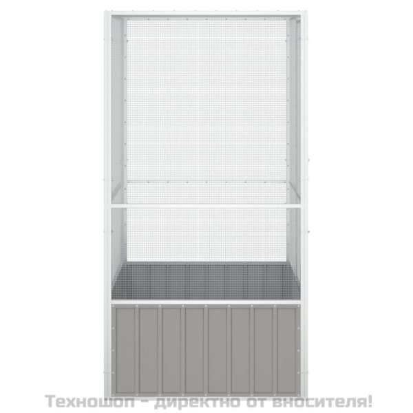 Клетка за птици сива 111x107x211,5 см поцинкована стомана