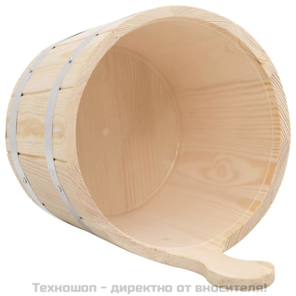 Комплект кофа и черпак за сауна, масивно борово дърво