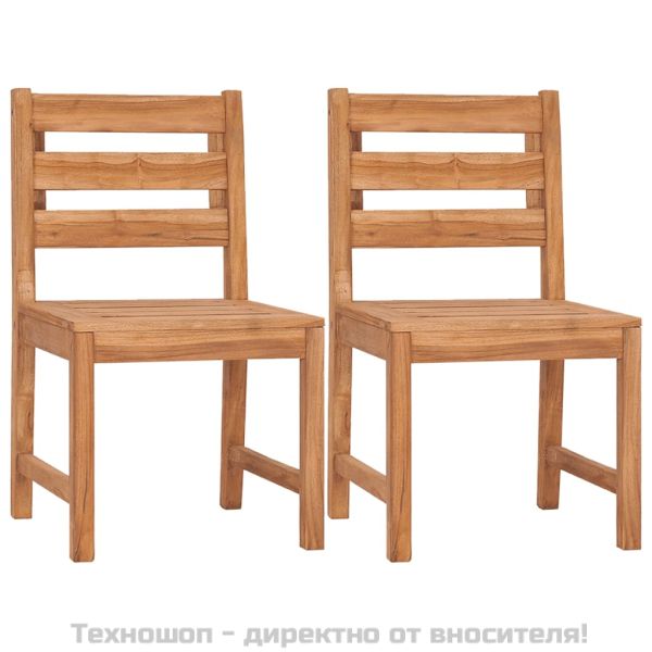 Градински трапезен комплект, 3 части, тиково дърво масив