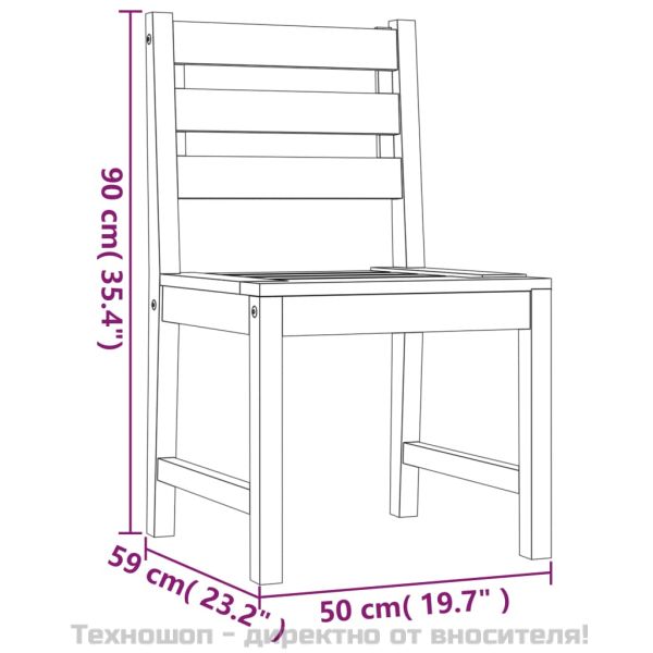 Градински трапезен комплект, 3 части, тиково дърво масив