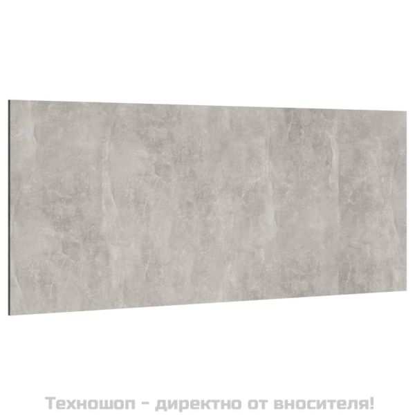 Горна табла за легло бетонно сива 200x1,5x80 см инженерно дърво