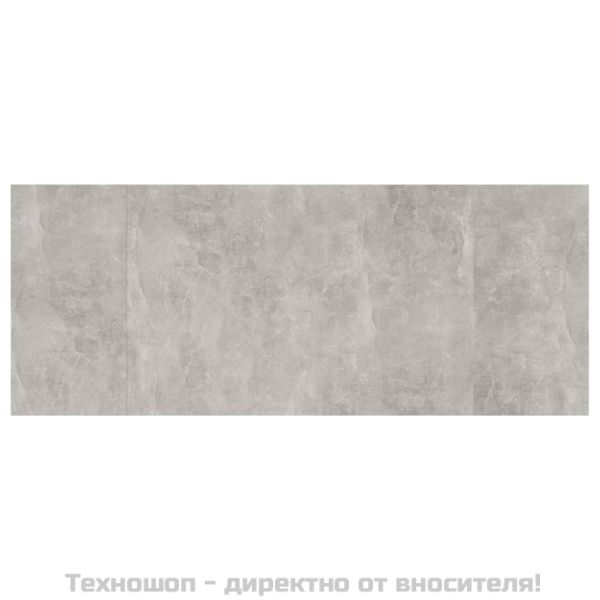 Горна табла за легло бетонно сива 200x1,5x80 см инженерно дърво
