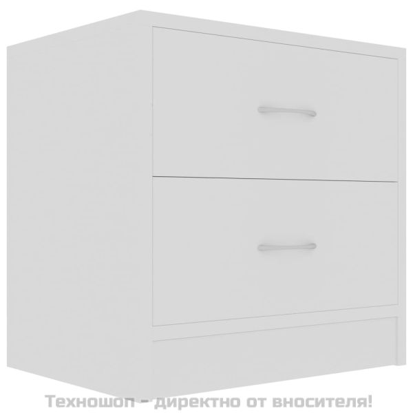 Нощно шкафче, бяло, 40x30x40 см, инженерно дърво