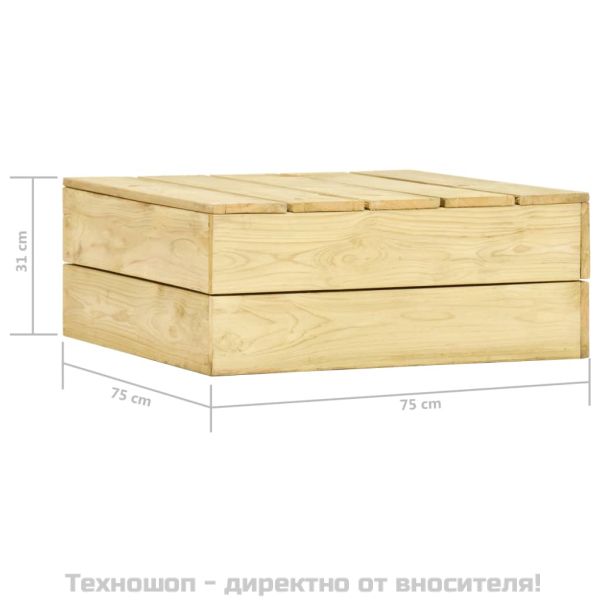 Градинска маса 75x75x31 см импрегнирана борова дървесина
