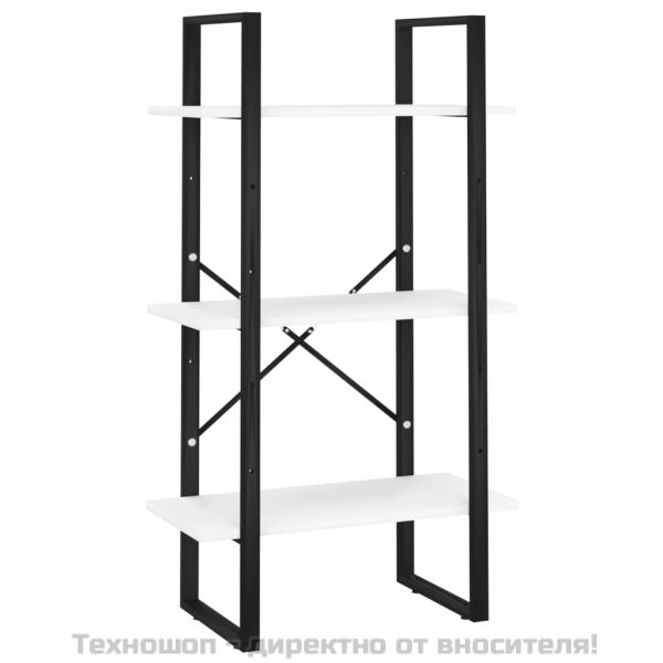 Стелаж за съхранение, бял, 60x30x105 см, инженерно дърво