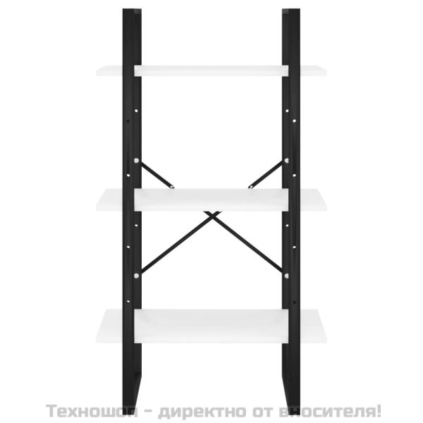 Стелаж за съхранение, бял, 60x30x105 см, инженерно дърво