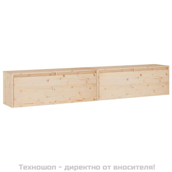 Стенни шкафове, 2 бр, 100x30x35 см, борово дърво масив