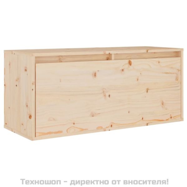 Стенен шкаф, 80x30x35 см, борово дърво масив