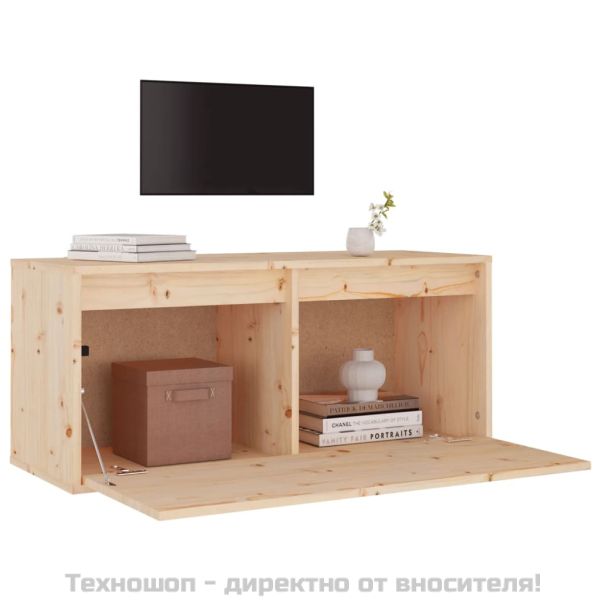 Стенен шкаф, 80x30x35 см, борово дърво масив