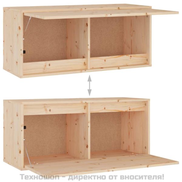 Стенен шкаф, 80x30x35 см, борово дърво масив