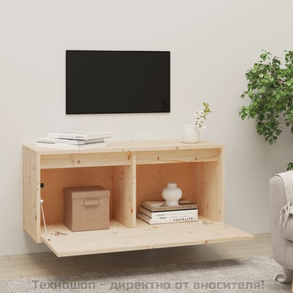 Стенен шкаф, 80x30x35 см, борово дърво масив