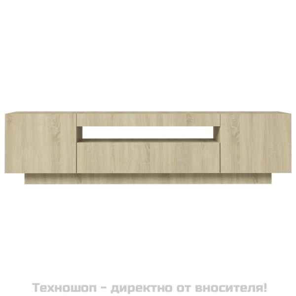 ТВ шкаф с LED осветление, дъб сонома, 160x35x40 см