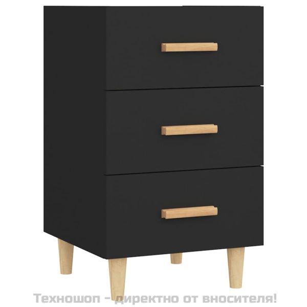 Нощно шкафче, черно, 40x40x66 см, инженерно дърво
