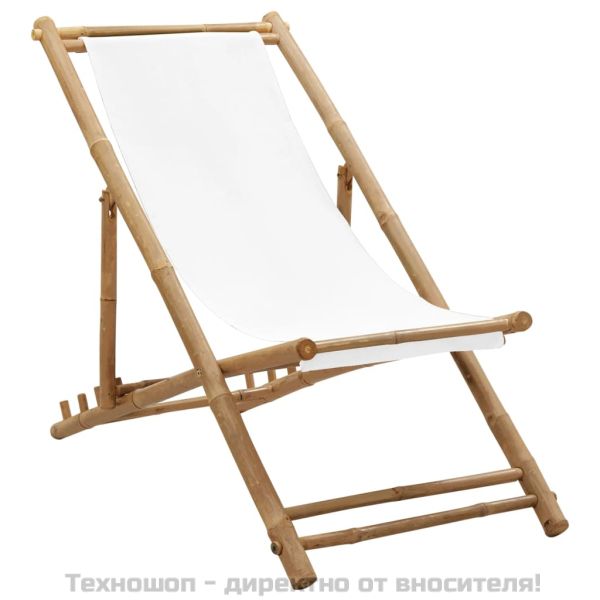 Стол-шезлонг, бамбук и платно