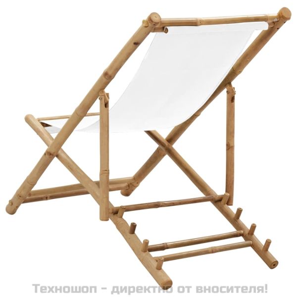 Стол-шезлонг, бамбук и платно