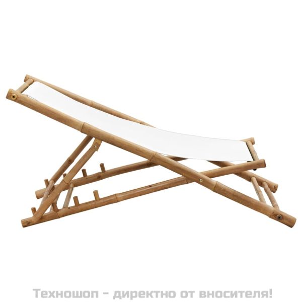 Стол-шезлонг, бамбук и платно
