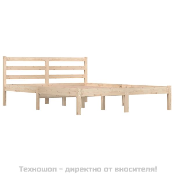 Рамка за легло, масивно дърво бор, 135x190 см, двойна