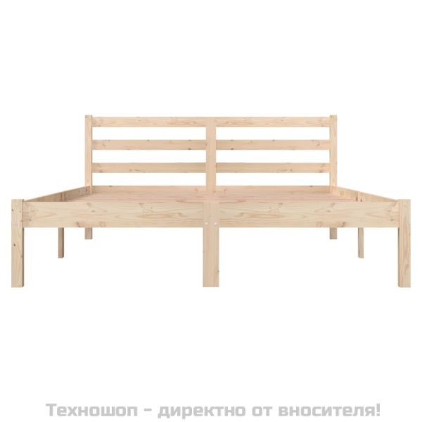 Рамка за легло, масивно дърво бор, 135x190 см, двойна