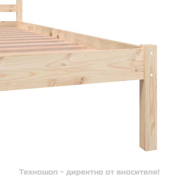 Рамка за легло, масивно дърво бор, 135x190 см, двойна