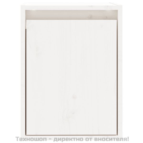 Стенни шкафове, 2 бр, бели, 30x30x40 см, бор масив