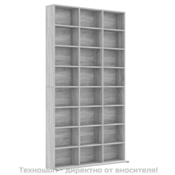 Етажерка за дискове сив сонома 102x23x177,5 см инженерно дърво