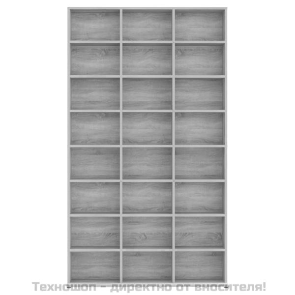 Етажерка за дискове сив сонома 102x23x177,5 см инженерно дърво