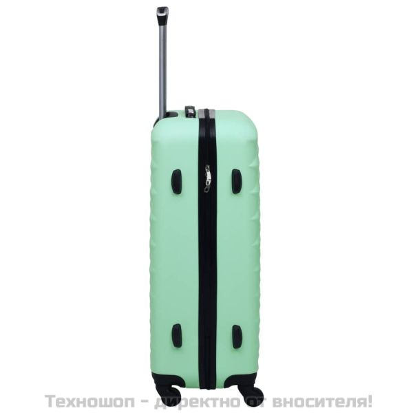 Комплект твърди куфари с колелца, 2 бр, мента, ABS