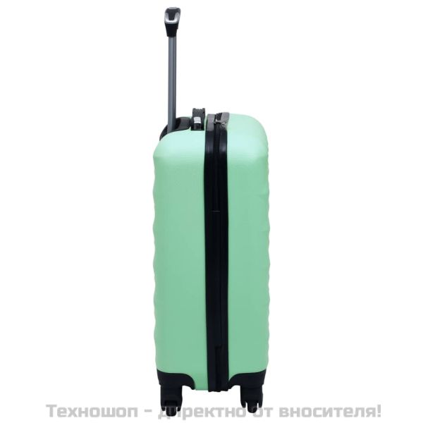 Комплект твърди куфари с колелца, 2 бр, мента, ABS