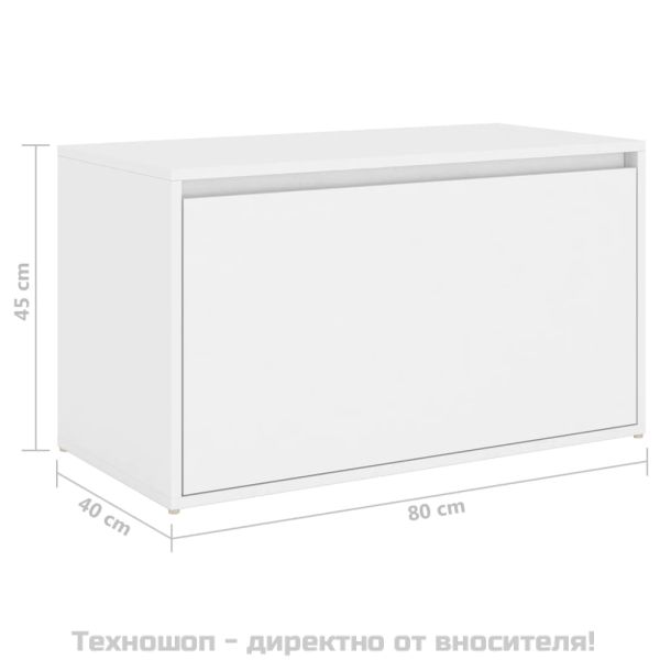 Пейка за коридор, 80x40x45 см, бяла, инженерно дърво