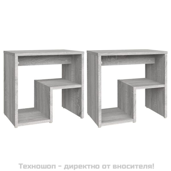 Нощни шкафчета, 2 бр, сив сонома, 40x30x40 см инженерно дърво