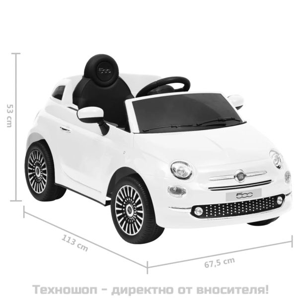Детска електрическа кола Fiat 500, бяла